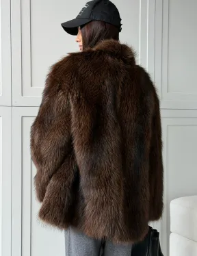 Жакет - полушубок из меха финского енота Saga