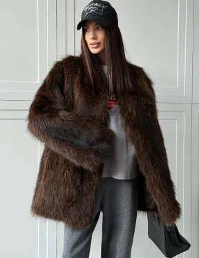 Жакет - полушубок из меха финского енота Saga