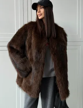 Жакет - полушубок из меха финского енота Saga