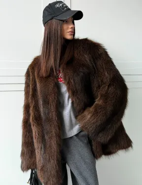 Жакет - полушубок из меха финского енота Saga