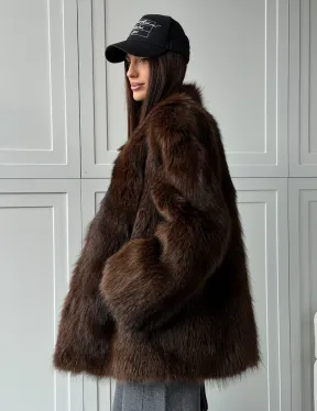 Жакет - полушубок из меха финского енота Saga