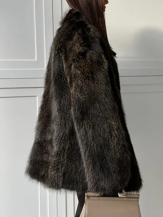 Женский полушубок из меха Финского енота Saga