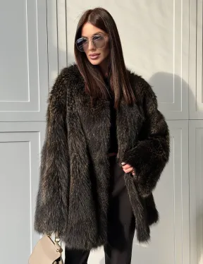 Женский полушубок из меха Финского енота Saga