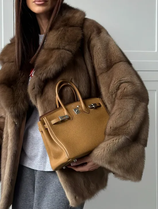 Куртка из меха норки - воротник куница