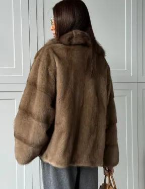 Куртка из меха норки - воротник куница