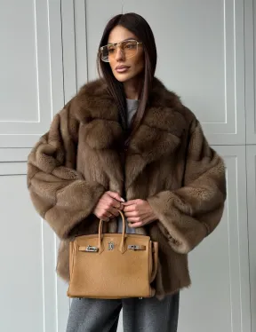 Куртка из меха норки - воротник куница