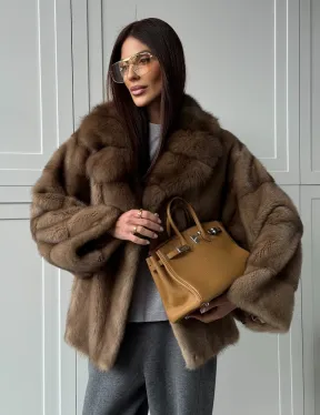Куртка из меха норки - воротник куница