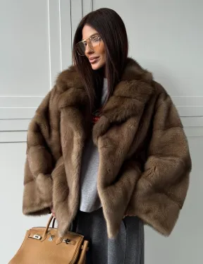 Куртка из меха норки - воротник куница