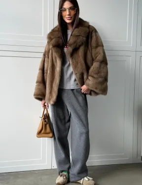 Куртка из меха норки - воротник куница