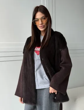 Женское полупальто с мехом норки