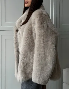 Бежевая дубленка из тосканы