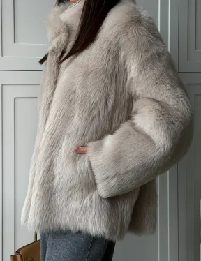 Бежевая дубленка из тосканы