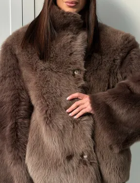 Дубленка из тосканы цвет taupe