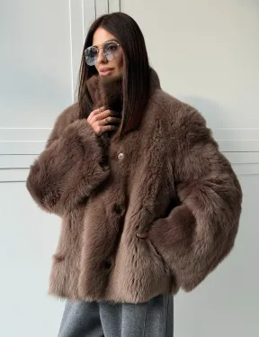 Дубленка из тосканы цвет taupe