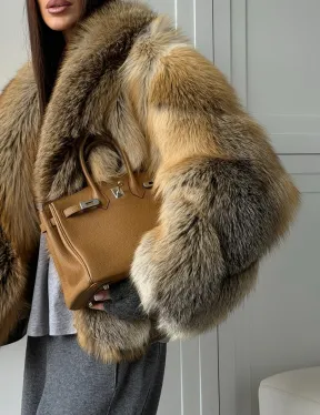 Женская шуба из лисьего меха Golden Edged Fox