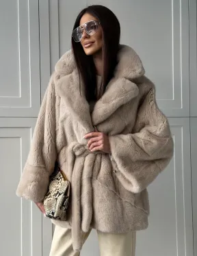 Зимняя норковая шуба фасона «летучая мышь»