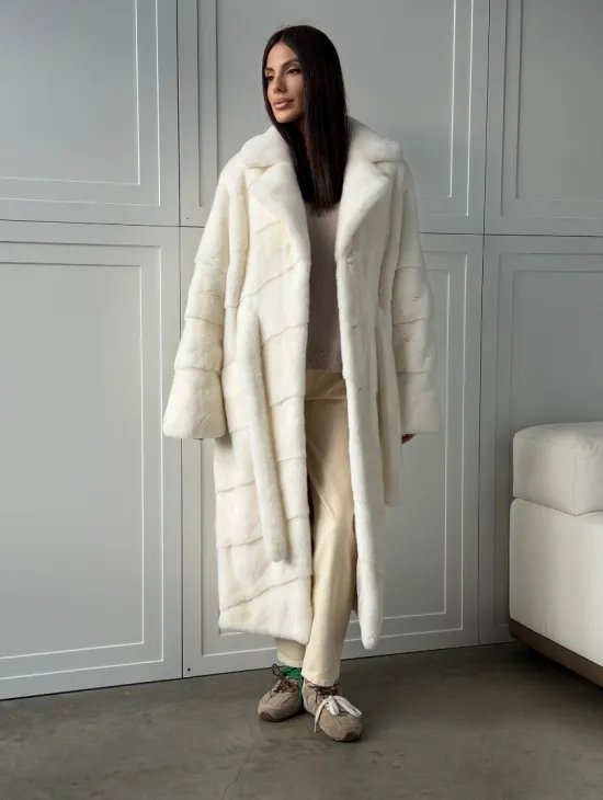 Шикарная норковая шуба White Velvet Premium