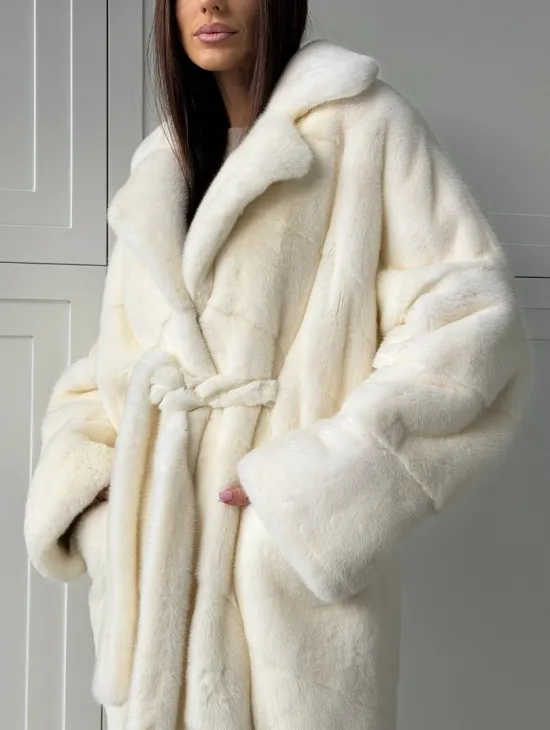 Шикарная норковая шуба White Velvet Premium