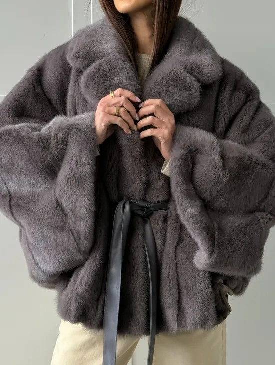 Автоледи норковая, модель -  «Летучая мышь»