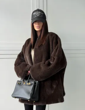 Куртка из норки с V - образным воротом