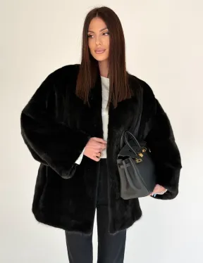 Женский норковый жакет - черный