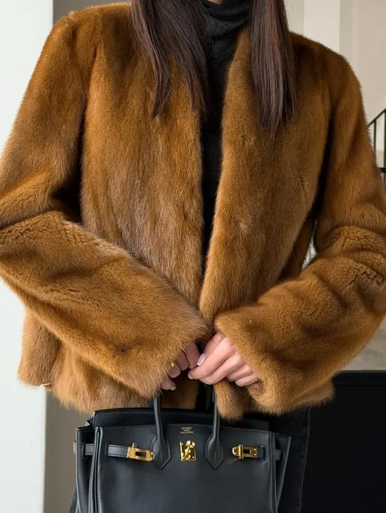 Меховой жакет из золотой норки
