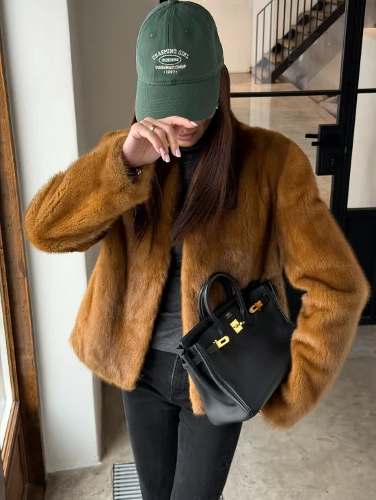 Меховой жакет из золотой норки