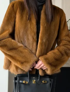 Меховой жакет из золотой норки