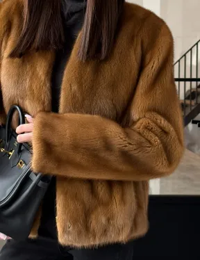 Меховой жакет из золотой норки