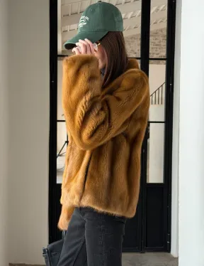 Меховой жакет из золотой норки