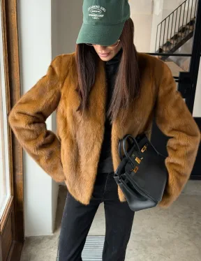 Меховой жакет из золотой норки