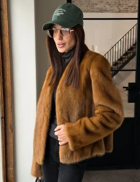 Меховой жакет из золотой норки