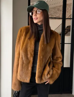 Меховой жакет из золотой норки