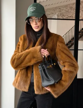 Меховой жакет из золотой норки