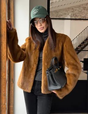 Меховой жакет из золотой норки