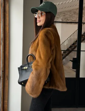 Меховой жакет из золотой норки