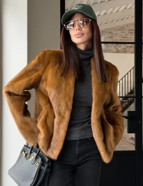 Меховой жакет из золотой норки