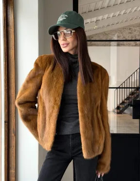 Меховой жакет из золотой норки