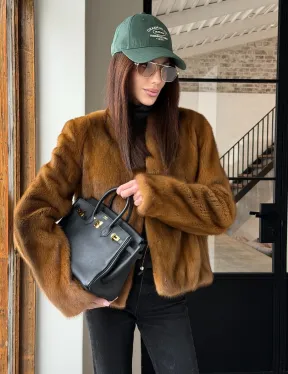 Меховой жакет из золотой норки