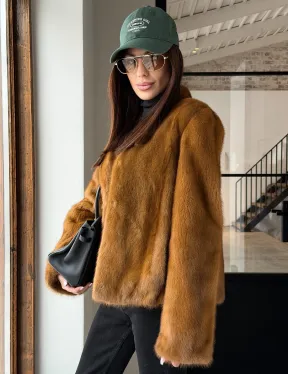 Меховой жакет из золотой норки