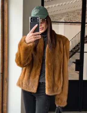 Меховой жакет из золотой норки