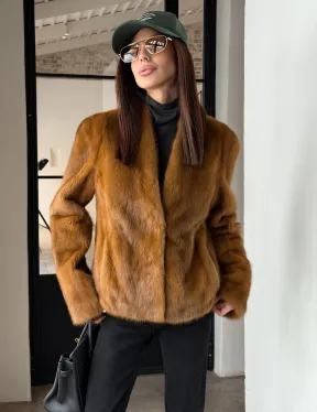 Меховой жакет из золотой норки