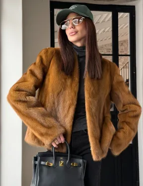 Меховой жакет из золотой норки