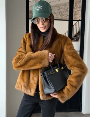 Меховой жакет из золотой норки