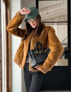 Меховой жакет из золотой норки