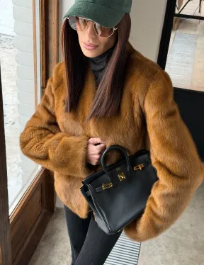 Меховой жакет из золотой норки