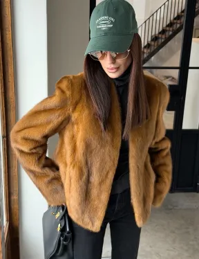 Меховой жакет из золотой норки