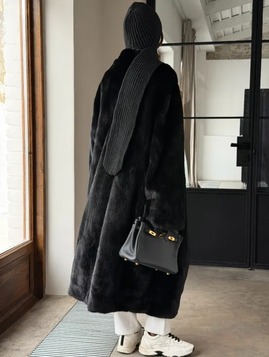 Шуба норка Blackglama V-образный ворот