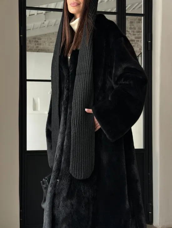 Шуба норка Blackglama V-образный ворот