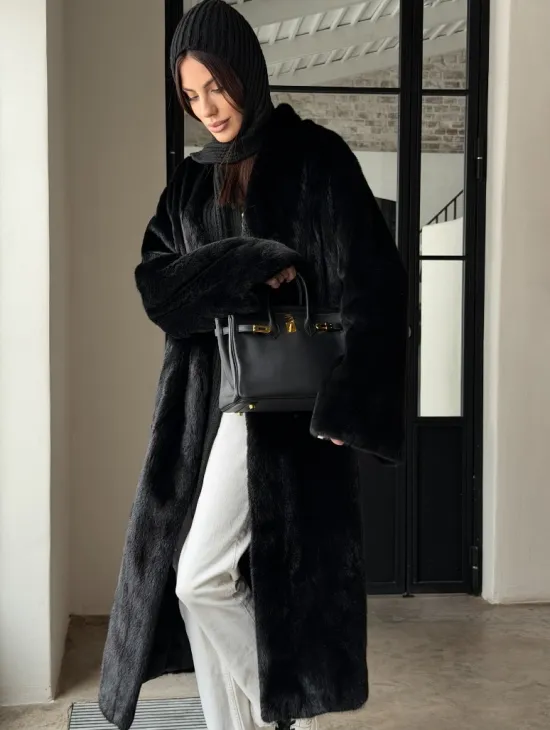 Шуба норка Blackglama V-образный ворот